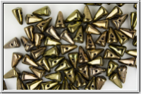 Baby Spike Beads, 5x8mm, green, metallic, 20 Stk.