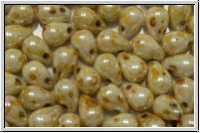 Drop Beads, 4x6mm, white, alabaster, white glaze, 20 Stk.