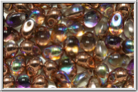 Drop Beads, 4x6mm, crystal, trans., copper AB, 20 Stk.