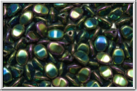 PB-23980-21455, Pinch Beads, 5x3mm, green, met., iris., 65 Stk.