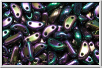 Half Moon Beads, 8x4mm, purple, met., iris., 25 Stk.
