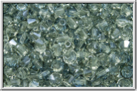 Bhm. Kristallschliffperle, Bicone, 3mm, crystal, trans., blue lagoon, 50 Stk.