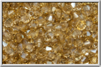 Bhm. Kristallschliffperle, Bicone, 3mm, crystal, trans., honey luster, 50 Stk.