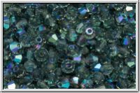 Bhm. Kristallschliffperle, Bicone, 3mm, montana, trans., AB, 50 Stk.