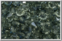 Bhm. Kristallschliffperle, Bicone, 4mm, crystal, trans., blue lagoon, 50 Stk.