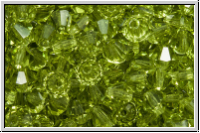 Bhm. Kristallschliffperle, Bicone, 4mm, olivine, trans., 50 Stk.