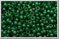 RR-11-0156sf, MIYUKI Rocailles, 11/0, emerald, dk., trans., semi matte, 10g