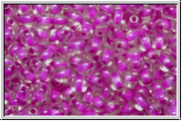 bhm. Glasperle, rund, 4mm, crystal, trans., lt. pink-ld., 50 Stk.