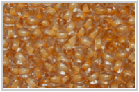 bhm. Glasperle, rund, 4mm, crystal, trans., dk. orange-ld., 50 Stk.