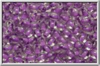 bhm. Glasperle, rund, 4mm, crystal, trans., purple-ld., 50 Stk.