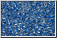 bhm. Glasperle, rund, 4mm, crystal, trans., blue-ld., 50 Stk.