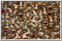 bhm. Glasperle, rund, 4mm, crystal, trans., half sliperit, 50 Stk.