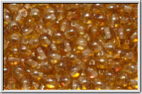 bhm. Glasperle, rund, 4mm, crystal, trans., copper luster, 50 Stk.