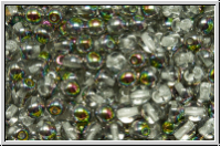 bhm. Glasperle, rund, 4mm, crystal, trans., half vitrail, 50 Stk.