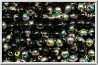 bhm. Glasperle, rund, 4mm, black, op., half vitrail, 50 Stk.