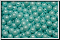 bhm. Glasperle, rund, 4mm, white, alabaster, soft pastel lt. aqua, 50 Stk.