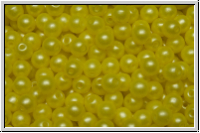 bhm. Glasperle, rund, 4mm, white, alabaster, pearl shine yellow, 50 Stk.