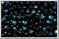 bhm. Glasperle, rund, 4mm, black, op., AB, 50 Stk.