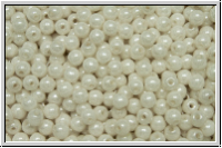 bhm. Glasperle, rund, 3mm, white, alabaster, luster, 50 Stk.