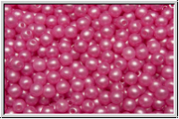 bhm. Glasperle, rund, 3mm, white, alabaster, pearl shine hot pink, 50 Stk.