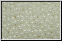 bhm. Glasperle, rund, 3mm, white, alabaster, pearl shine white, 50 Stk.