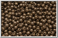 bhm. Glasperle, rund, 3mm, black, op., nut bronze, 50 Stk.