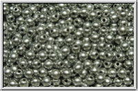 bhm. Glasperle, rund, 3mm, silver, met., satin, 50 Stk.