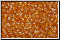 bhm. Glasperle, rund, 3mm, crystal, trans., copper luster, 50 Stk.