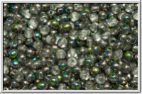 bhm. Glasperle, rund, 3mm, crystal, trans., half vitrail, 50 Stk.