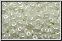 SD-00030-25001, SuperDuo Beads, crystal, trans., white pastel, 10g