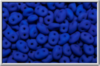 SD-02010-25126, SuperDuo Beads, white, alabster, blue neon, 10g