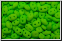 SD-02010-25142, SuperDuo Beads, white, alabaster, lime neon, 10g