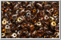 SD-10230-27101, SuperDuo Beads, topaz, sm., trans., half capri gold, 10g