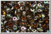 SD-10230-28101, SuperDuo Beads, topaz, sm., trans., half vitrail, 10g