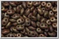 SD-13600-85695, SuperDuo Beads, brown, op., violet/brown senegal, matte, 10g