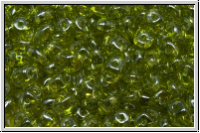 SD-50230-14400, SuperDuo Beads, olivine, lt., trans., luster, 10 g