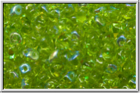 SD-50230-28701, SuperDuo Beads, olivine, lt., trans., AB, 10g