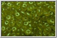 SD-50230-56952, SuperDuo Beads, olivine, lt., trans., stardust, 10g