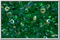 SD-50720-28701, SuperDuo Beads, emerald, trans., AB, 10g