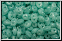 SD-61300-00000, SuperDuo Beads, aqua, silk opal, 10g