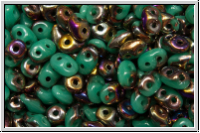 SD-63130-29500, SuperDuo Beads, turquoise, op., half sliperit, 10g