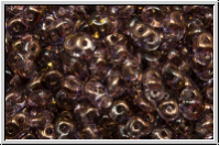 SD-70120-14215, SuperDuo Beads, rosaline, trans., half copper, 10g