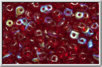 SD-90080-28701, SuperDuo Beads, siam ruby, trans., AB, 10g