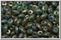 SD-63030-15695, SuperDuo Beads, aqua, op., violet senegal, 10g