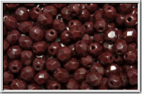 Bhm. Glasschliffperle, feuerpol., 4mm, oxblood, op., 50 Stk.