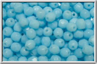 Bhm. Glasschliffperle, feuerpol., 4mm, blue, baby, lt., op., 50 Stk.