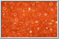 Bhm. Glasschliffperle, feuerpol., 4mm, orange, trans., 50 Stk.