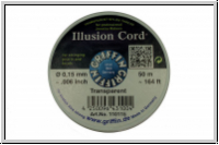 Nylonfaden Illusion Cord, 0,15 mm, Nylon, crystal, GRIFFIN, ca. 50m/Spule