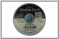 Nylonfaden Illusion Cord, 0,25 mm, Nylon, crystal, GRIFFIN, ca. 50m/Spule
