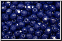 Bhm. Glasschliffperle, feuerpol., 4mm, blue, op., luster, 50 Stk.